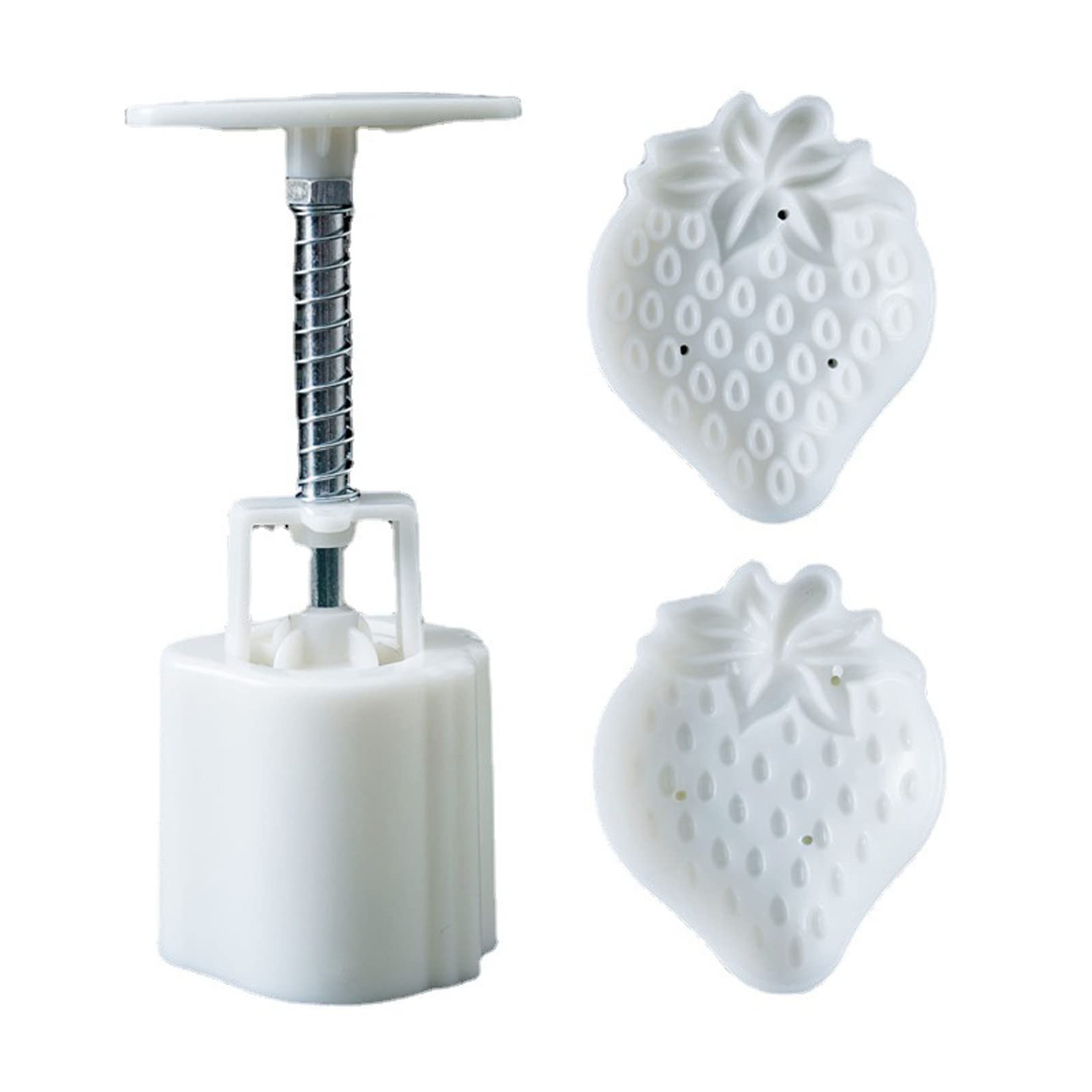 NEWFT Mold 50g with 2 Different Strawberry Shape Stamps Mid-Autumn Festival Cookie Stamp for Baking