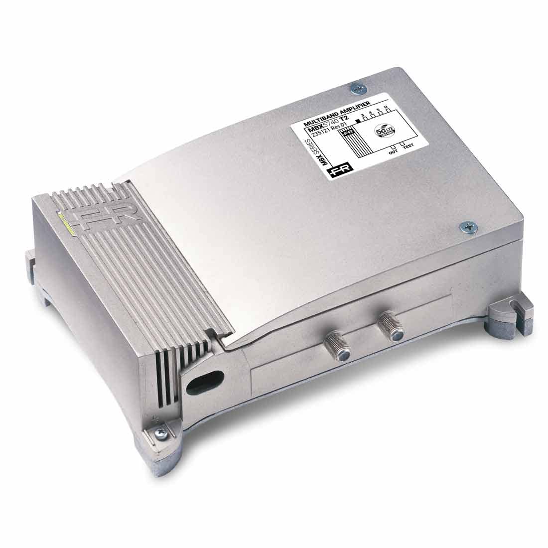 Fracarro mod.MBX5540-Amplificadores minicentralini multibanda. entradas: n 4 bandas de entrada: DAB/III y IV, V/UHF ganancia: 33 dB, nivel de salida: 125 dBuV calibración 35-36