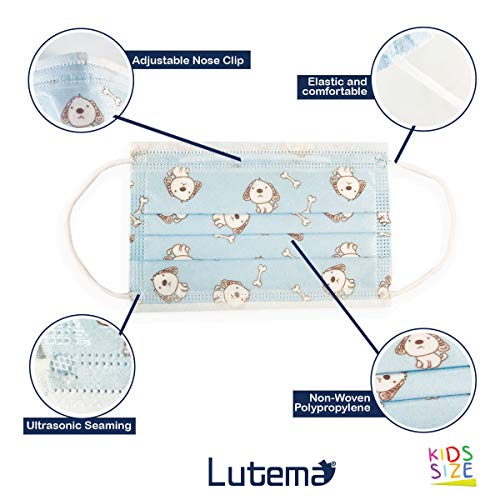 Lutema LTM3PLYKIDSFACEMASKCOLORGRAY100 3-Ply Breathable Kids Disposable Face Mask thumb #4