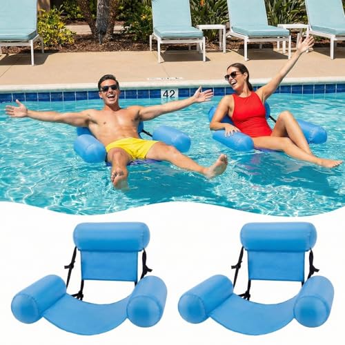 Teyva Daily 2 Packs Inflatable Pool Floats Chairs Adult Floating Lounge Chairs Heavy Duty, Blow up Pool Noodles for Summer Water Beach Lake Fun...