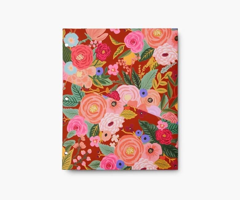 RIFLE PAPER CO. Garden Party Classic Binder - 1" Three-Ring Binder with Soft Touch Illustrated Floral Cover, Holds 175 Pages, 3 Tabbed Dividers and 6 Adhesive Labels, Reinforced Metal Corners - Image 4