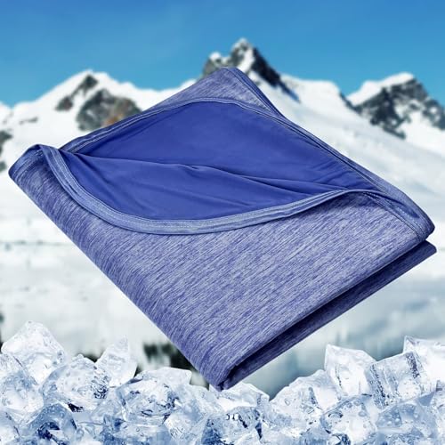 Image of HOMFINE Cooling Blanket for Hot Sleeper Oversized Size Dark Blue 120 inchx120 inch