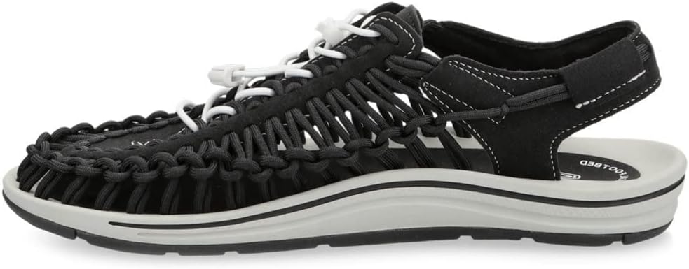 KEEN Men's Uneek Classic Two Cord Sandals, Black/Silver Birch, 42