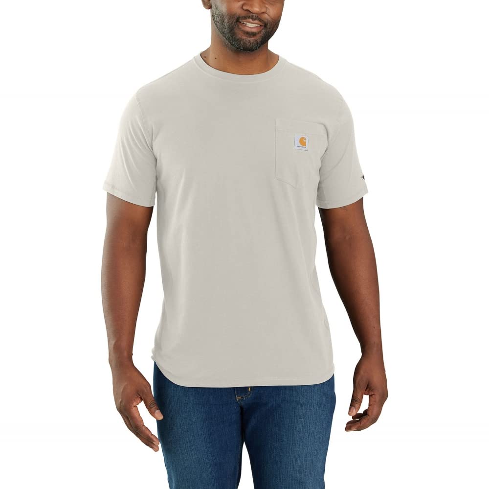 Carhartt Men's Malt. Force Relaxed Fit Midweight Short Sleeve Pocket T-Shirt, Malt, XX-Large Tall, Xxl Tall