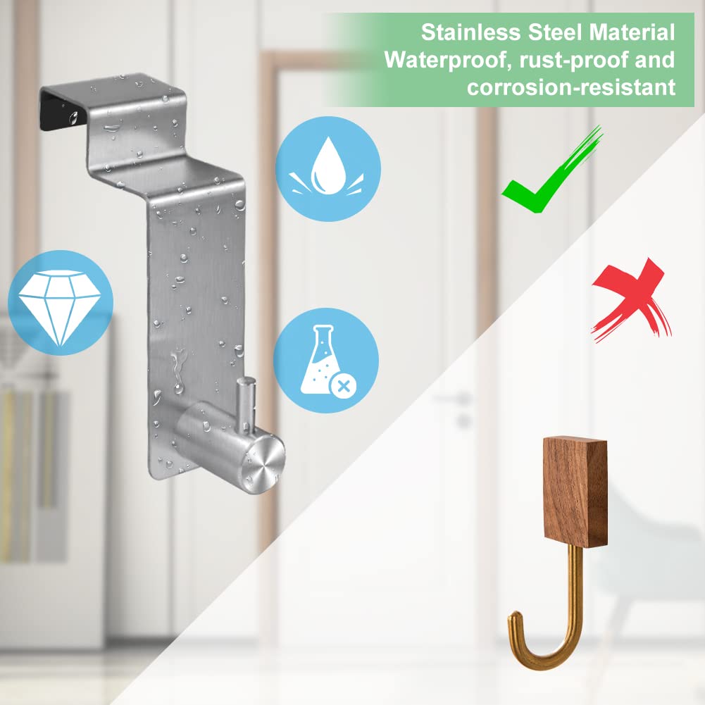Gancio Sopra La Porta - 6 Ganci Sopra La Porta In Acciaio Inossidabile Sus 304 Per Cappotti Asciugamani Borse Accappatoi 86947727 - Foto 2