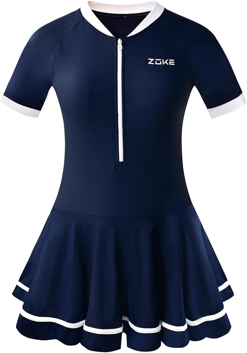 karrack Girls Swimsuit Beach Sport Skirt hemt One Piece Swimsuit UPF 50+ Sun Protection Bathing Suits