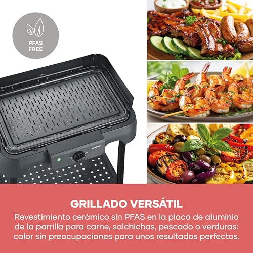 Miniatura 4 de Severin Parrilla Eléctrica de Mesa con Placa de Aluminio y Soporte, Negro PG 8596