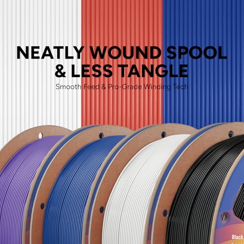 Image of OVERTURE 4KG Bundle High Speed PLA Filament 1.75mm, Neatly Wound 3D Printer Filament 4 Pack 1kg Spool (2.2lbs) Rapid PLA, Fit Most FDM 3D Printers (Black+White+Blue+Purple)