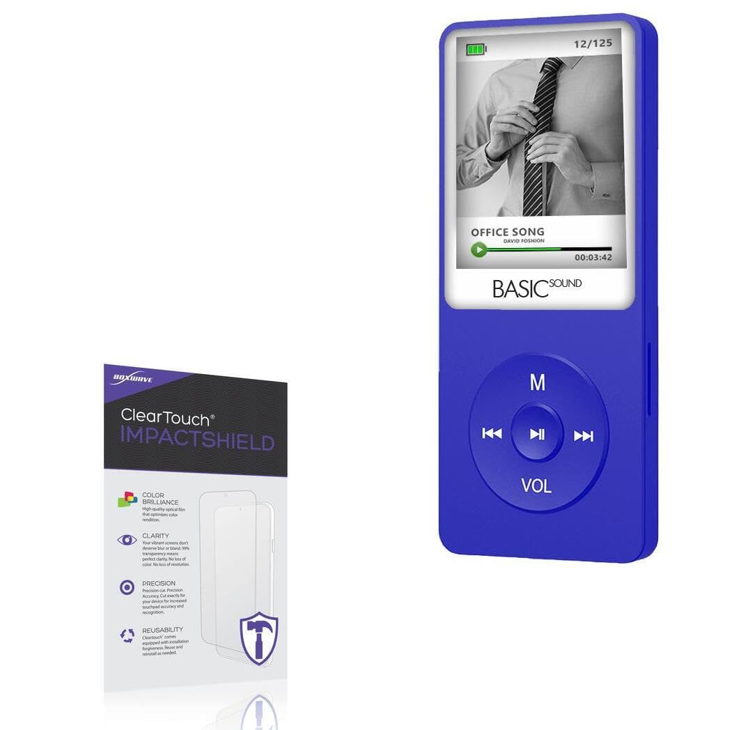 BoxWave Screen Protector Compatible With Samvix Basic Sound Sport - ClearTouch ImpactShield (2-Pack), Impenetrable Screen Protector Flexible Film