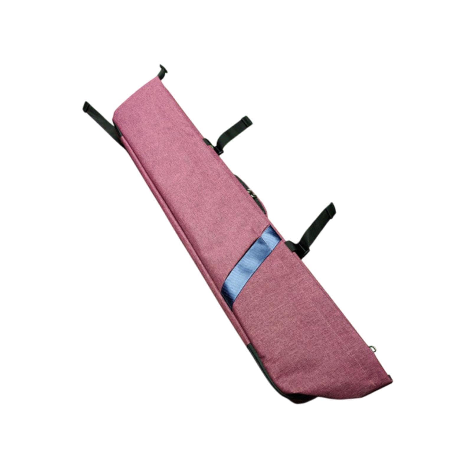 kowaku Pool Cue Case Billiard Pool Cue Stick Carry Bag with Adjustable Strap 7 Holes Lightweight Organizer Storage Pouch for Outdoor, Rose red