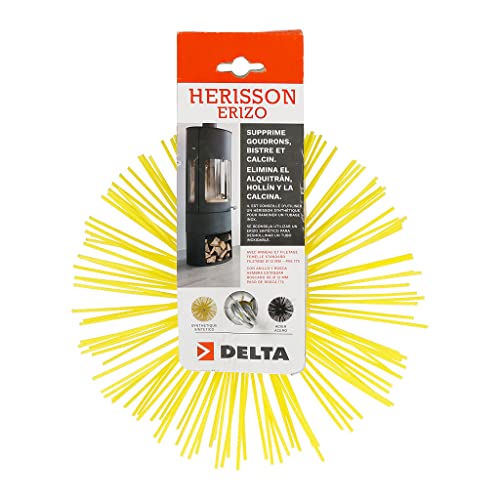 RUECAB - Hérisson de ramonage, brosse ramonage - Avec anneau de filetage femelle standard de M12mm - Poils synthétiques - Convient pour conduits non gainés et débouchages de canalisations - Ø250mm Cover