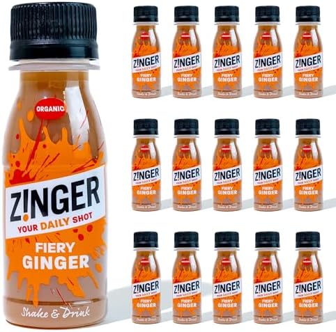 Zinger Fiery Ginger Shots, Organic and No Added Sugar - 15 x 70ml