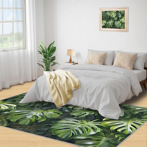 Alfombra Tropical Monstera 5.3x8ft Verde Oscuro miniatura 4