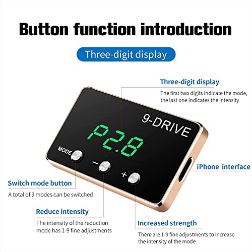 BY-J Throttle Response Controller, 9 Drive 9-Mode FLC-852 Car Electronic Throttle controller, Compatible with TOYOTA Camry/Corolla/Highlander/RAV4/Avalon/Hilux/Sienna