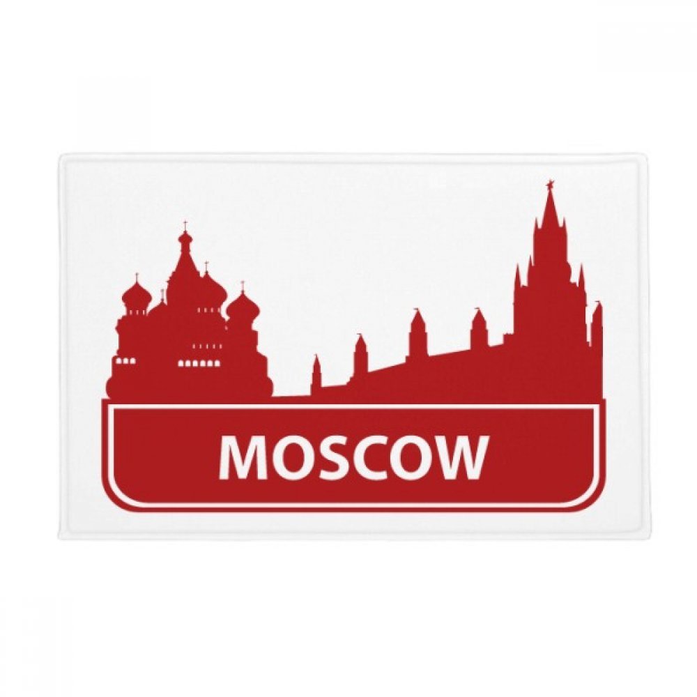 Tapis antidérapant Moscou rouge 40x60cm absorbant pour salle de bain