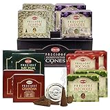 Hem Incense Cones Variety Pack #2 And Cone Incense Burner Bundle With 6 Precious Series Fragarances