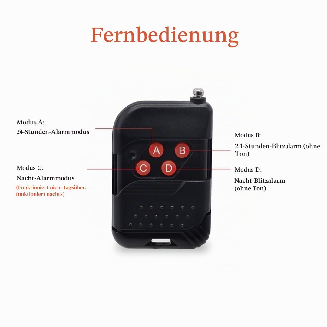 2-Pack-Solaralarm-Bewegungssensor im Freien frei drehbar IP65 wasserdichtes 129db lautes Sirene-Lampe-Strobe-Licht mit Fernbedienung für Obstgarten-Farm-Scheune