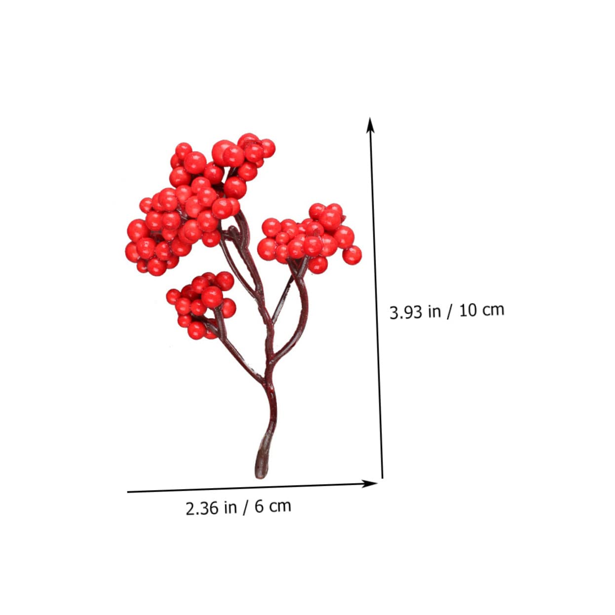 PRETYZOOM 40 Piezas De Frutas Rojas Artificiales Guirnalda De Navidad Tallos De Rojas Ramas De De Acebo Ramas De Artificiales Manualidades Tallos De
