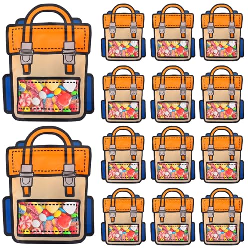 EONSUI 30 peças de sacolas de presente de plástico com alças, mochilas de desenho animado para festa, casamento, aniversário, chá de bebê, sacolas de brindes a granel para doces, lembrancinhas de