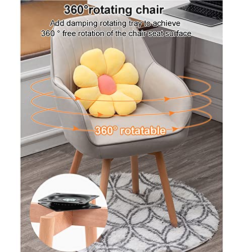 Chaise de salle à manger pivotante moderne fauteuil de bureau velours rose - 6