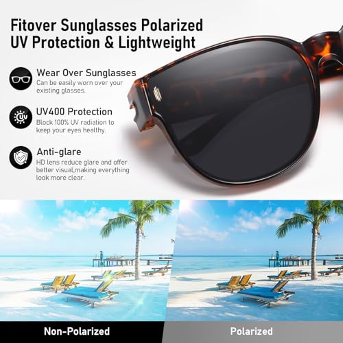 Image of HAOLOTA Fit Over Glasses Sunglasses for Women Polarized