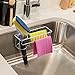 3-In-1 Sponge Holder for Kitchen Sink with Suction Cups & Adhesive Hook , In-sink Sponge Holder, Wall Hanging Sink Caddy Organizer Rack - Sponge, Dish Cloth, Brush, Scrubber - 304 Stainless Steel
