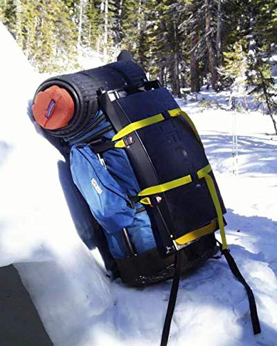 ICE BOX Igloo Building Tool packed on a backpack for transport
