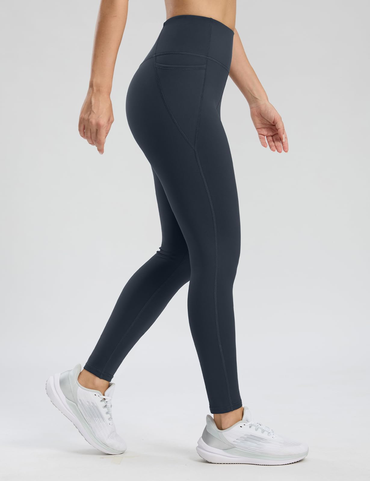 Seamaid Leggings da donna foderati in pile da 68,6 cm, impermeabili, termici, invernali, per corsa ed escursionismo, con tasche, a vita alta