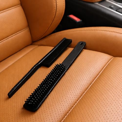 Image of MenzaPro Rubber Pet Hair Brush - Natural Rubber Electrostatic Fur Remover for Car Seats, Carpets, Upholstery & Clothing
