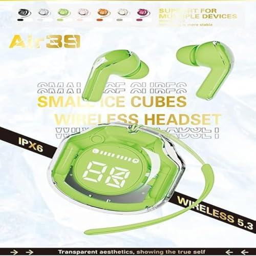 Image of Ultrapods Max True Wireless Earbuds with Bluetooth 5.3 Technology, with Transparent Charging Case, Enhanced Sound Quality, Mic 240 Bluetooth Headset, True Wireless Earbuds in Ear (Green)
