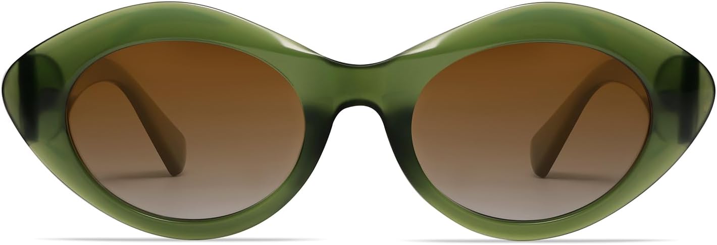 VANLINKER Polarized Trendy Thick Oval Round Sunglasses for Women Retro Shades VL9825 - Image 2