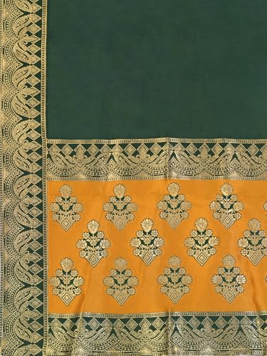 Image of PURVAJA Women's Kanjiwaram Semi-Stitched Lehenga choli