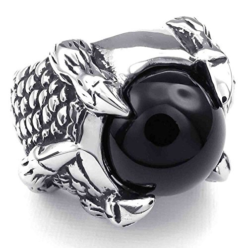 Bague homme dragon en acier inoxydable le cadeau idéal pour motard et gothique