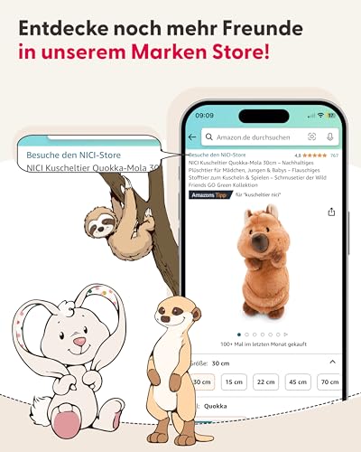 NICI Kuscheltier Otter mit Fisch 12cm schlafend im Körbchen - grau - Stofftier aus weichem Plüsch, niedliches Plüschtier zum Kuscheln und Spielen, für Kinder & Erwachsene - 61582