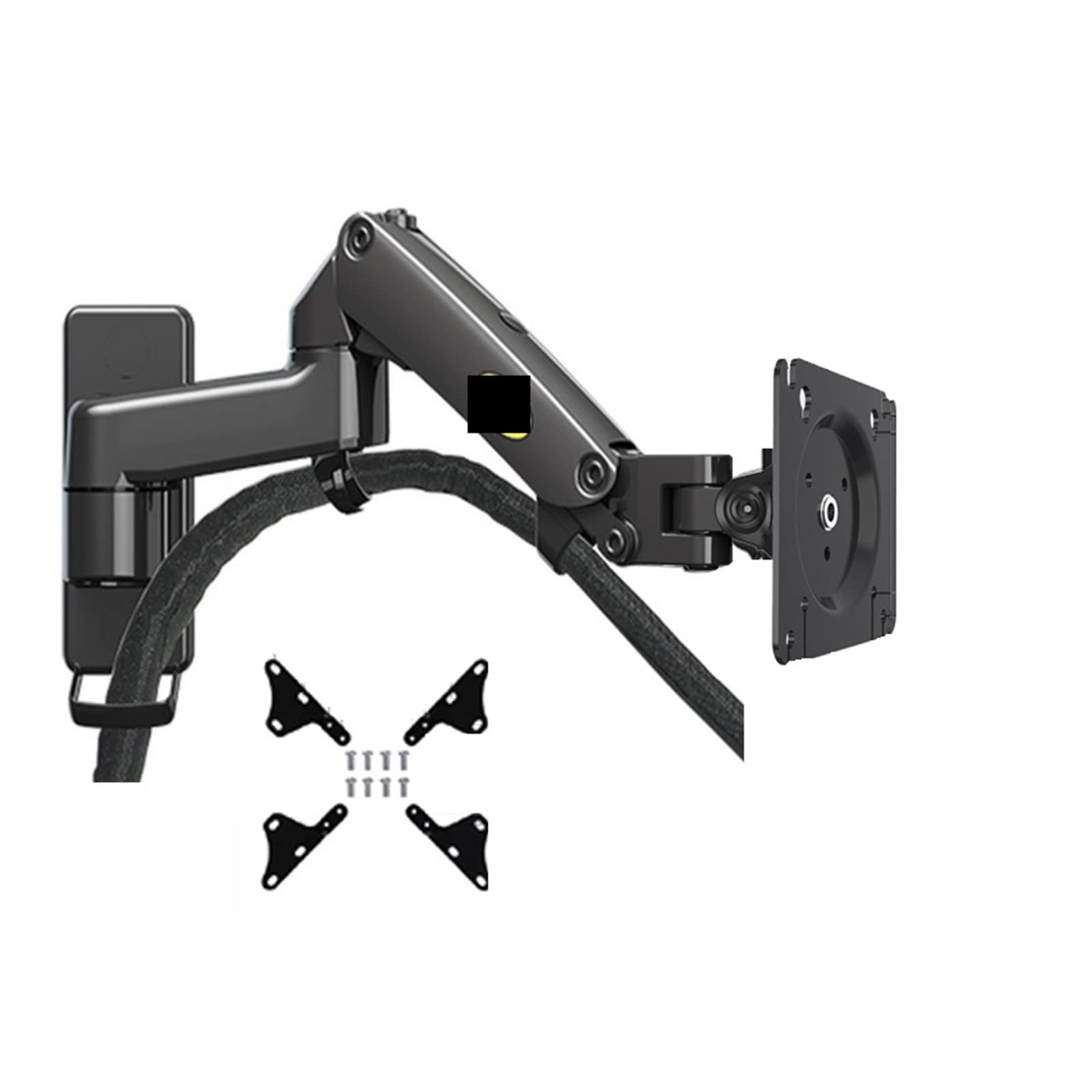 Uchwyt ścienny ze sprężyną gazową Full Motion do monitorów i telewizorów 43.2 cm-89.9 cm, obsługuje 3-12 kg, pasuje do modeli, zawiera adapter, regulowany uchwyt LCD