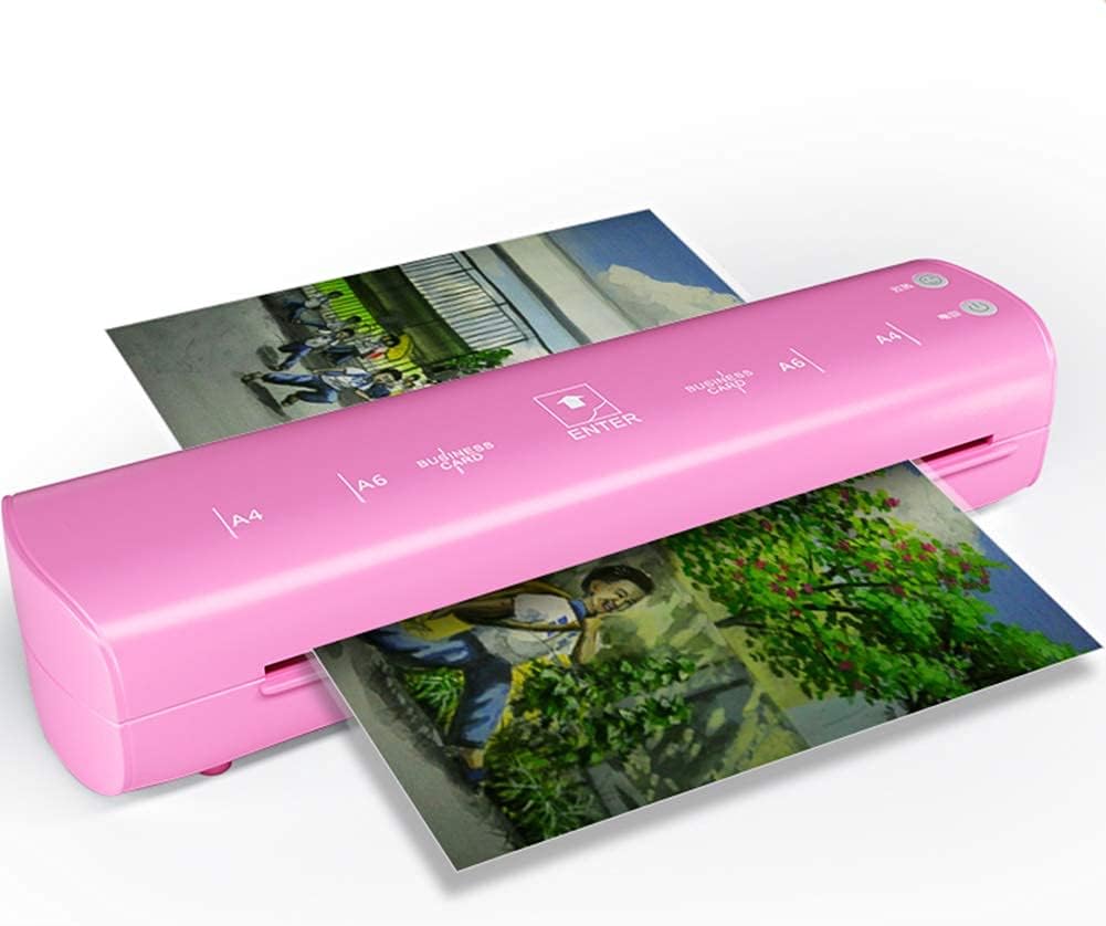 ラミネーターマシン ホームオフィススクール用のホットおよびコールド設定を備えたポータブルa4サーマルラミネートマシン 大規模セール ピンク