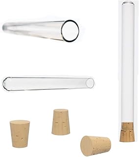16x150mm Borosilicate Glass Test Tubes with Cork Stoppers, 23ml Vol, Bulk, Karter Scientific 212V2 (Pack of 200)