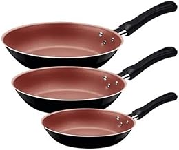 Tramontina JOGO FRIGIDEIRAS 3PCS CARIBE PRETO - SORTIDOS DE ALUMINIO COM REV ANTIADERENTE E POLIESTER