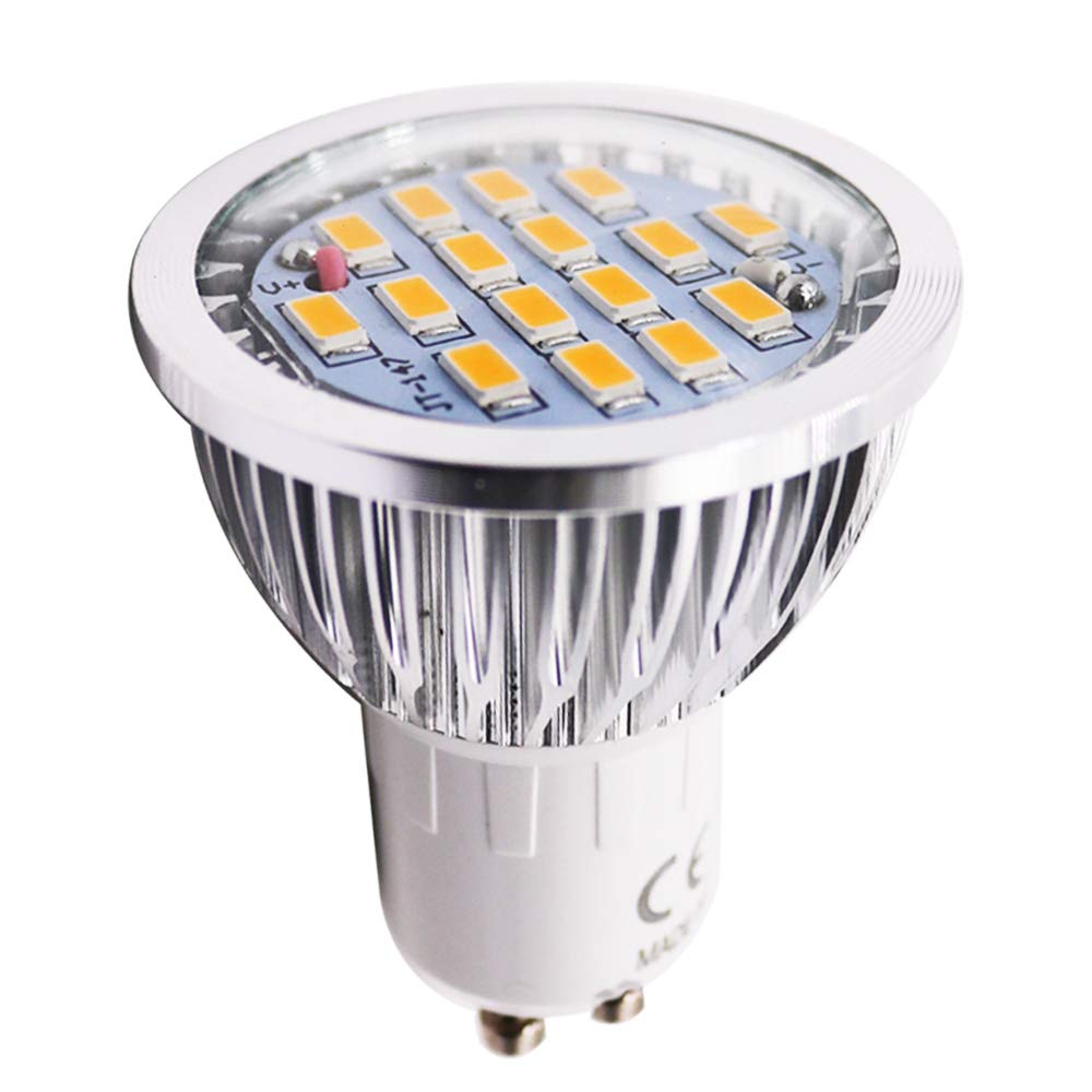 Xindaxin - Juego de 20 bombillas reflectoras led (GU10, sustituye a bombillas incandescentes de 50 W, 5,5 W, 500 lúmenes, luz blanca cálida, 3000 K, ángulo de haz de 120°)