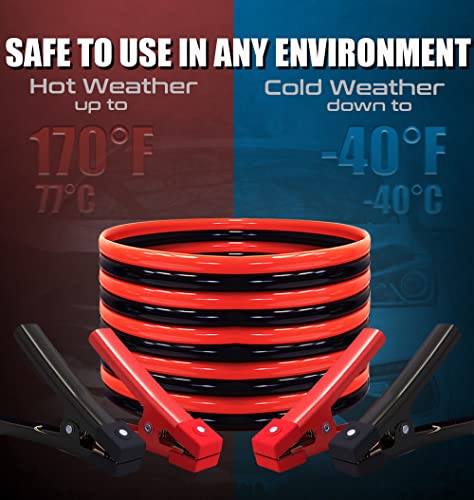 Autogen Heavy Duty Jumper Cables, Booster Cables 1 Gauge 30 Feet 900Amp Automotive Jumper Cables Kit For Car, Suv, And Trucks With Professional Clamps, Carrying Bag,Lights And Safety Gloves #TOP3