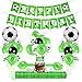 Palloncini per Feste di Calcio, Forniture per Feste di Compleanno Calcio, Palloncini Verde Bianco, Topper per Torta, Striscione Tovaglia, Decorazioni per Feste a Tema Calcio per Ragazzo