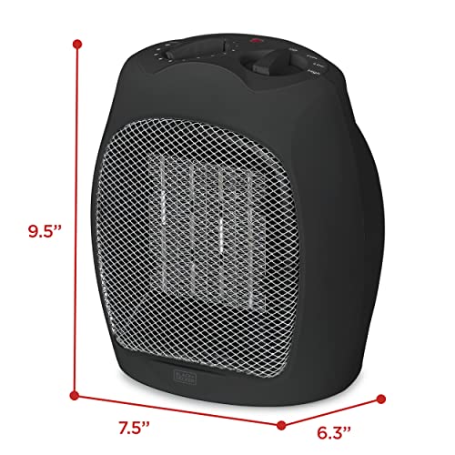 BLACK+DECKER Desktop Ceramic Heater, 1500 Watts, BHDC500B46, Black - image 7