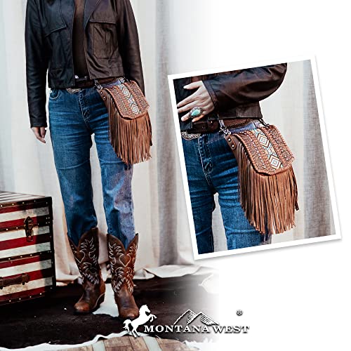 Montana West Western Small Purses for Women Crossbody Bag Fringe Purse Leather Women's Shoulder Handbags Tooled Aztec3