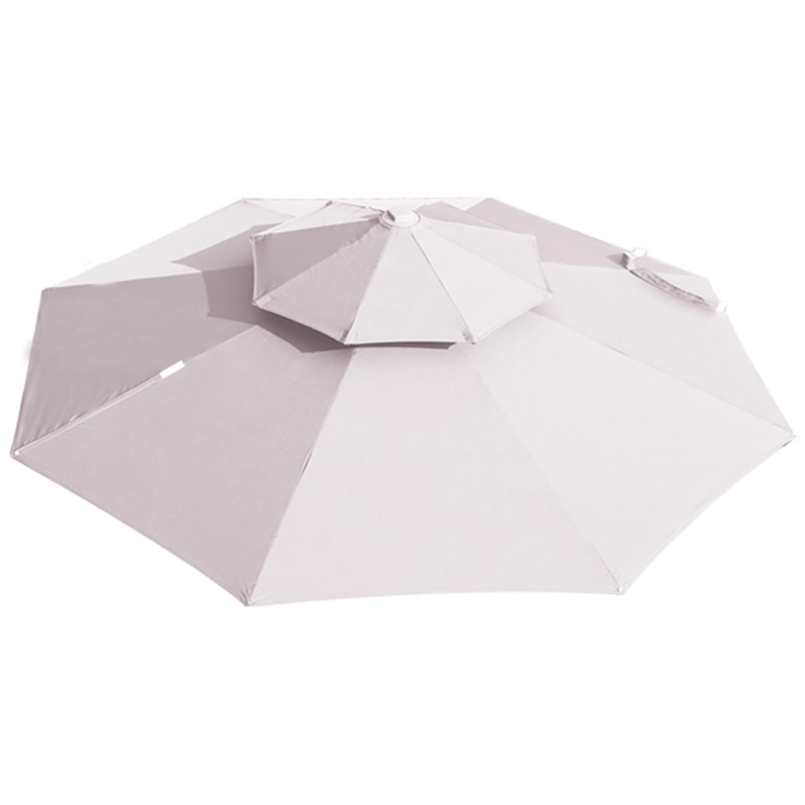 Toldo de repuesto impermeable y anti-UV para sombrilla de patio blanca de 8 varillas