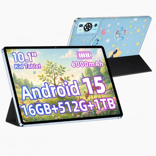 Image of 10.1-Inch Tablet, Android 15, Wi-Fi 5, 16GB RAM (8GB+8GB) 512GB ROM, 1TB Expandable, HD IPS Display,