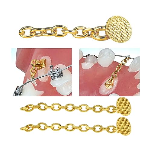 10 Pcs 24K Plated Gold Traction Chain Lingual Buttons Chain