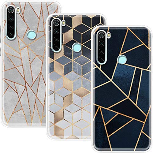 KZIOACSH 3*Coque pour Xiaomi Redmi Note 8 (2021 &amp; 2019),TPU Silicone Souple [Anti Choc][Anti Rayures],Transparent Case Ultra Mince Gel Doux Soft Cover Protection
