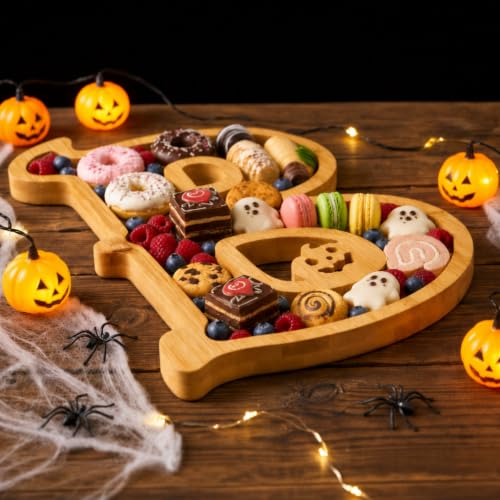 SZVRL 3‑Pack Halloween Charcuterie Board with 6 Halloween Cupcake Toppers - image 6