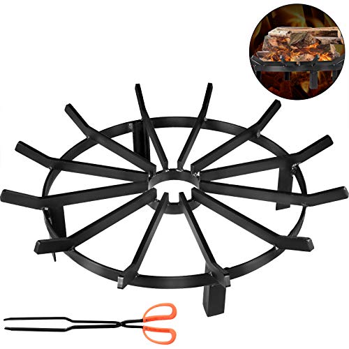 VBENLEM Wheel Firewood Grate 24-Inch Diameter Fire Pit Log Grate with 4-Inch High