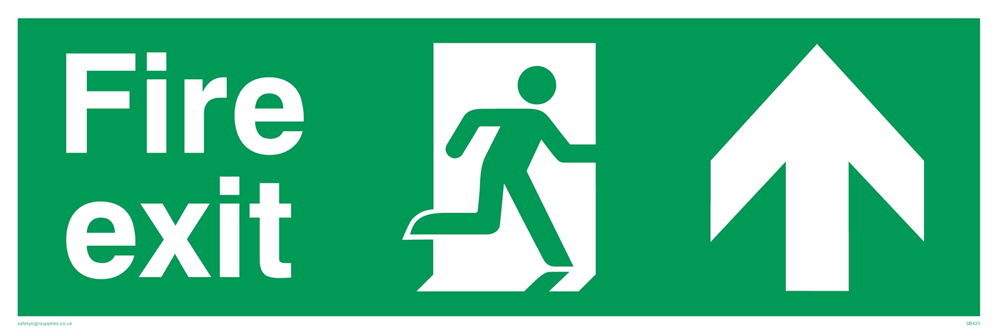 Pack of five - fire exit â€“ up Sign - 300x100mm - L31